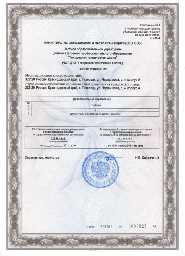 Лицензия на образовательную деятельность, страница 2