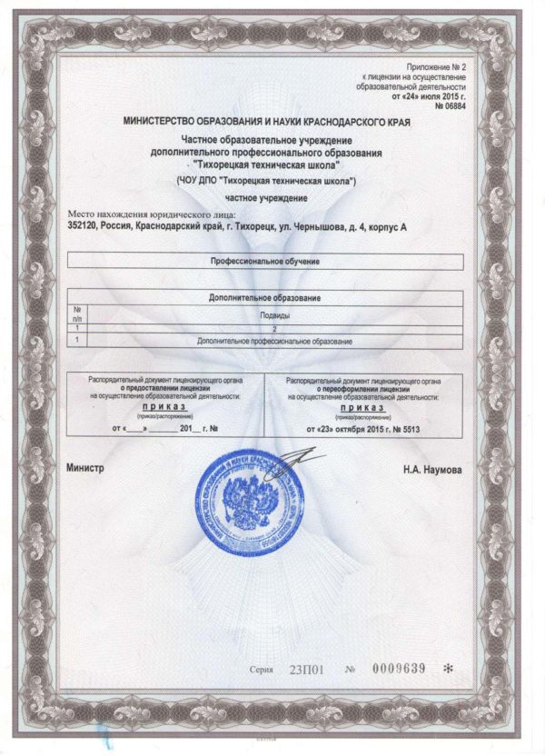 Лицензия на образовательную деятельность, страница 3